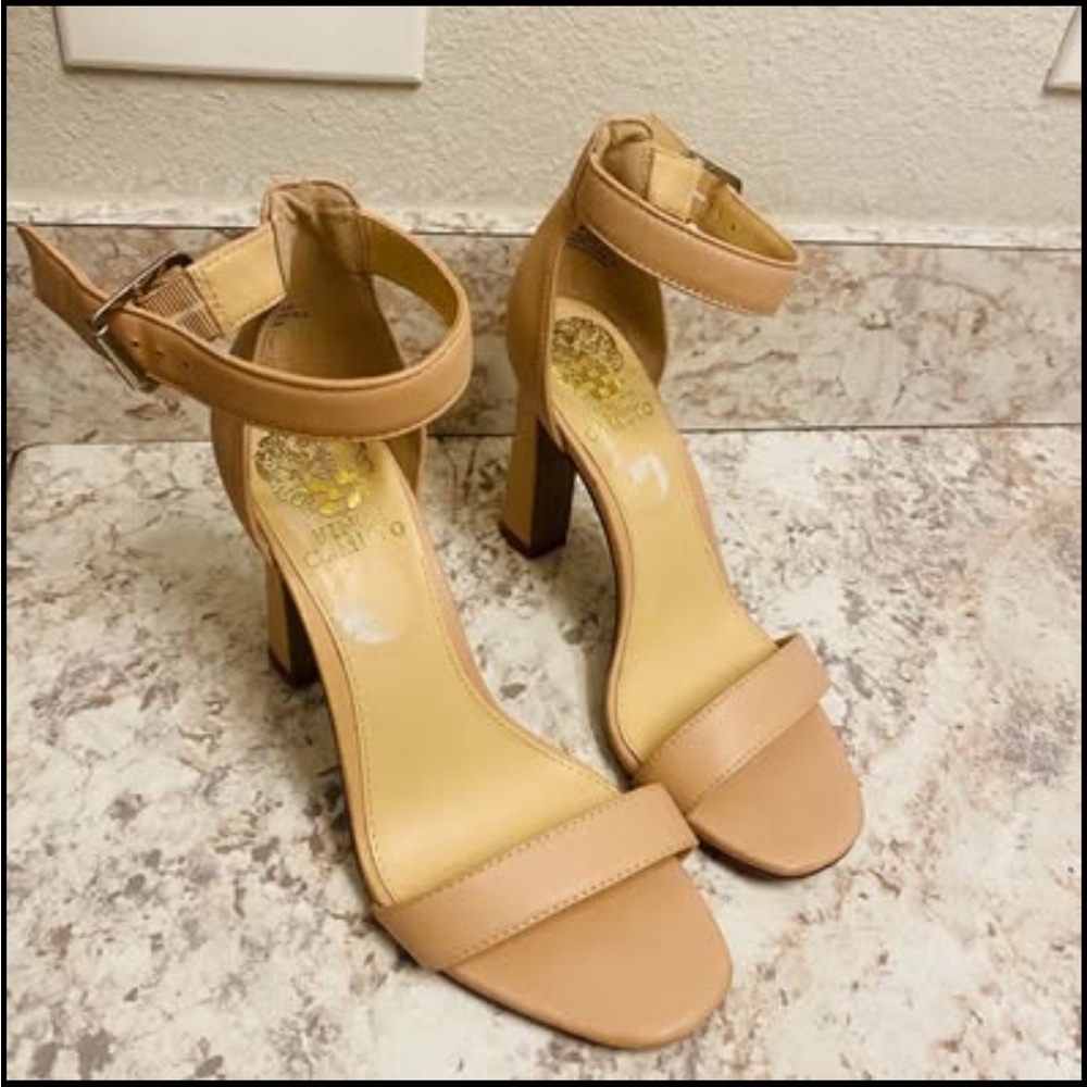 Vince camuto Elegant Tan Ankle Strap Heels